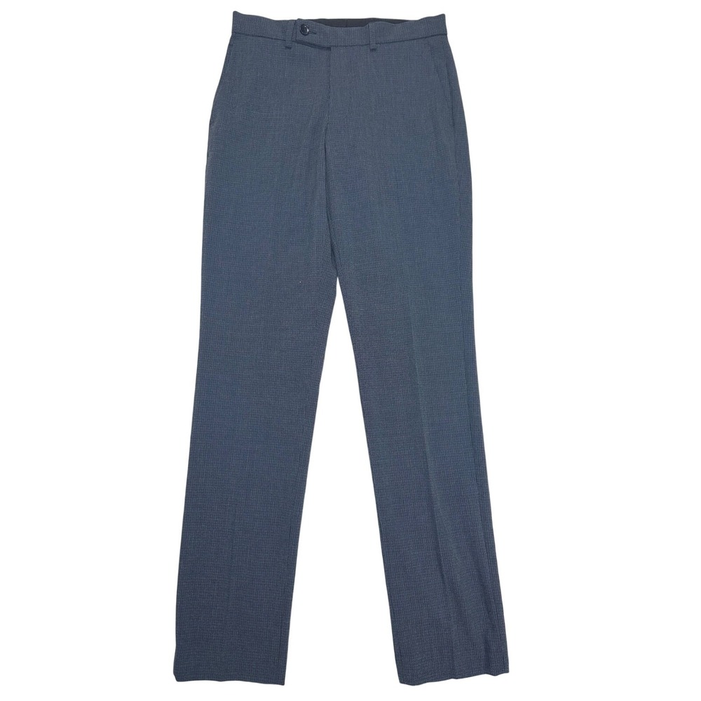 Victor Emmanuel Modern Fit Men's Dress‎ Pants Size 30x32 Gray Plaid Trousers